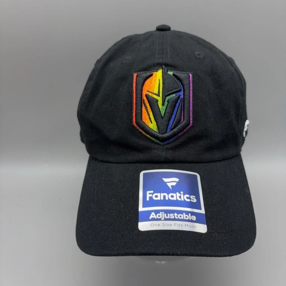 Vegas Golden Knights Hat Men OSFM Black Rainbow Pride Logo Fanatics  NHL Cap